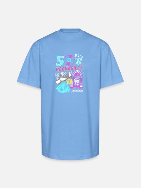Sock Hop Party Rockabilly - Unisex Oversized Heavyweight T-Shirt - sky blue
