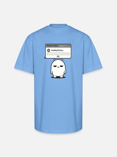 Monday Update Ghost: Low Progress - Unisex Oversized Heavyweight T-Shirt - sky blue