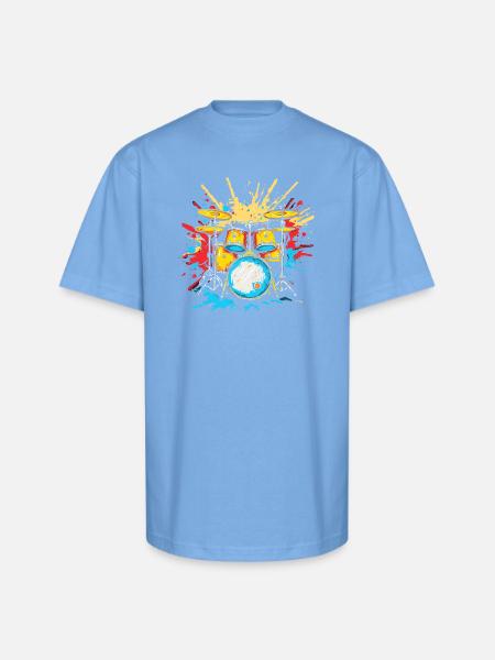 Drum Kit Steamwave - Unisex Oversized Heavyweight T-Shirt - sky blue