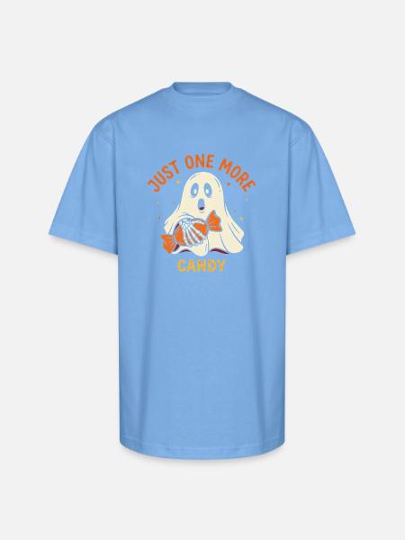 Just One More Candy Ghost - Unisex Oversized Heavyweight T-Shirt - sky blue