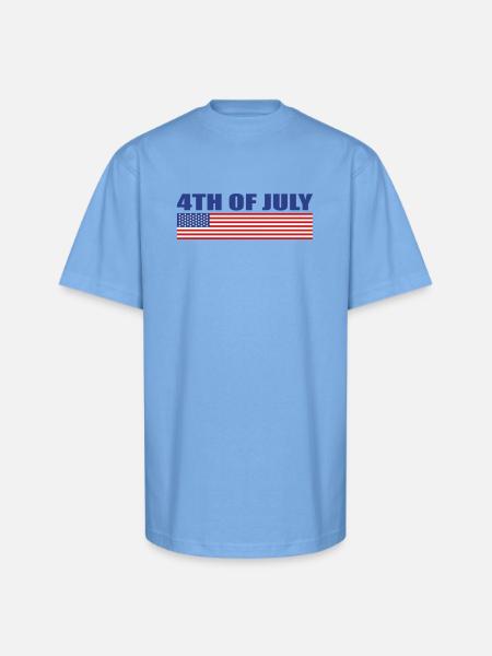 4Th Of July - Unisex Oversized Heavyweight T-Shirt - sky blue
