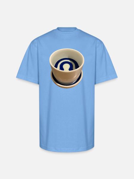 Janome-choko sake cup - Unisex Oversized Heavyweight T-Shirt - sky blue