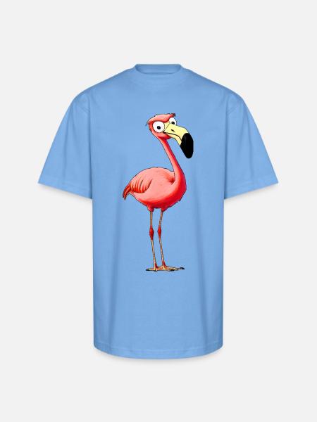 Flamingos Style - Unisex Oversized Heavyweight T-Shirt - sky blue