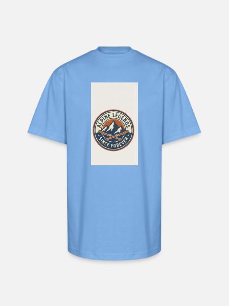 Alpine Legends Crest - Unisex Oversized Heavyweight T-Shirt - sky blue
