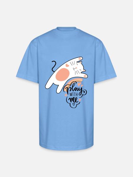 funny cat - Unisex Oversized Heavyweight T-Shirt - sky blue