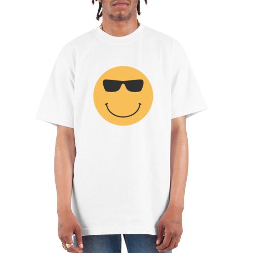 Orange Face with Sunglasses - Unisex Oversized Heavyweight T-Shirt