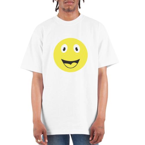 Yellow Happy Face Print - Unisex Oversized Heavyweight T-Shirt