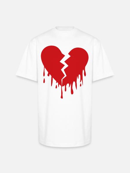 Broken heart - Unisex Oversized Heavyweight T-Shirt - white