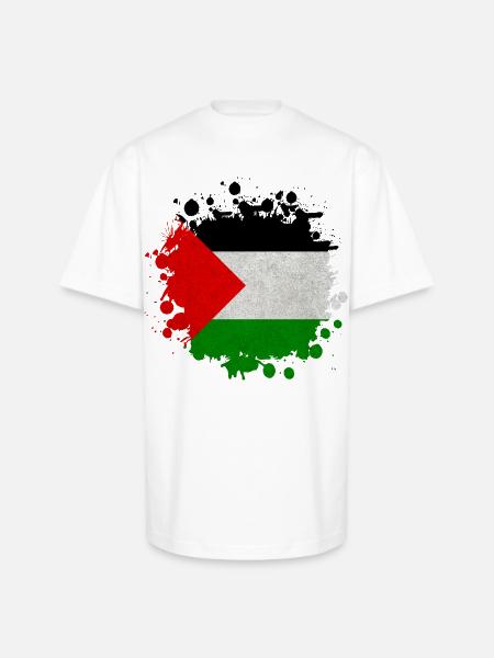 Palestine Blob / Flag Gift - Unisex Oversized Heavyweight T-Shirt - white