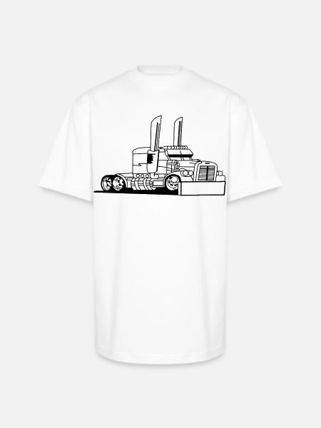 Comic style truck - Unisex Oversized Heavyweight T-Shirt - white