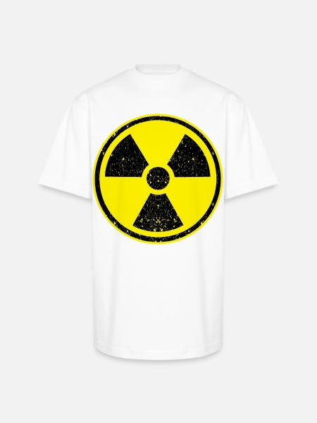 Nuclear Radiation symbol - Unisex Oversized Heavyweight T-Shirt - white