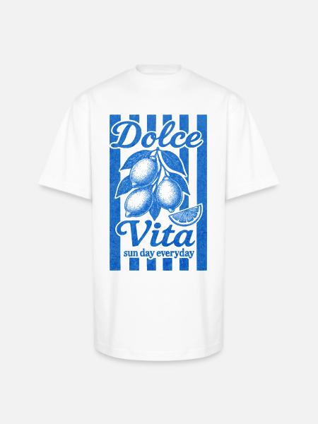Italian Lemon, Summer Vibes Shirt, Vacation Tee - Unisex Oversized Heavyweight T-Shirt - white