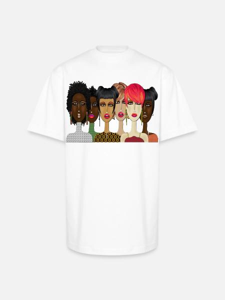 "United – Bold & Beautiful Women Art" - Unisex Oversized Heavyweight T-Shirt - white