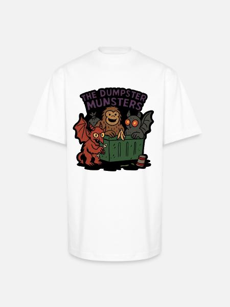 The Dumpster Munsters Halloween Crew - Unisex Oversized Heavyweight T-Shirt - white