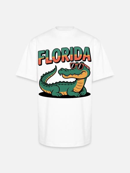 Florida Alligator - Unisex Oversized Heavyweight T-Shirt - white