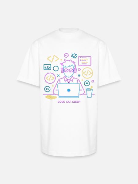 Code. Eat. Sleep. - Unisex Oversized Heavyweight T-Shirt - white