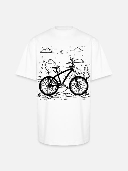 Mountain Biking Comic Style - Unisex Oversized Heavyweight T-Shirt - white