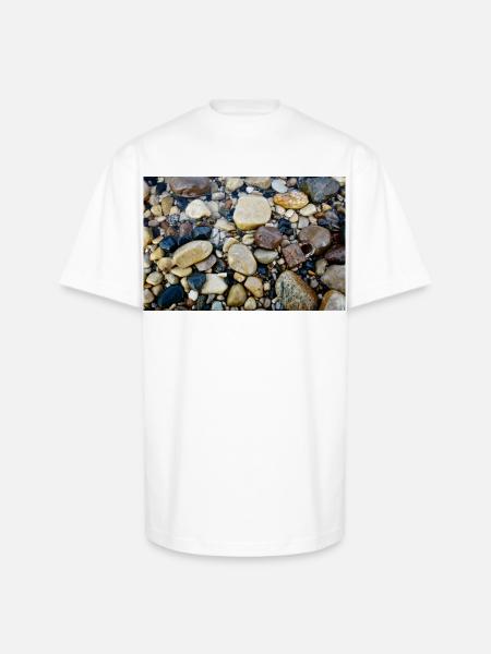 wet beach with lock - Unisex Oversized Heavyweight T-Shirt - white