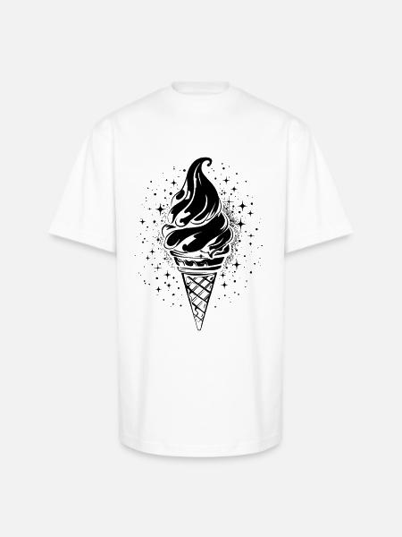 Ice Cream Cone Graphic - Unisex Oversized Heavyweight T-Shirt - white