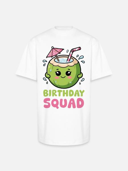 Birthday Coconut Squad - Unisex Oversized Heavyweight T-Shirt - white