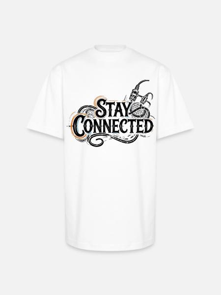 Stay Connected - Unisex Oversized Heavyweight T-Shirt - white