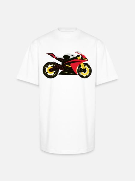 Crimson Vortex Streetbike - Unisex Oversized Heavyweight T-Shirt - white