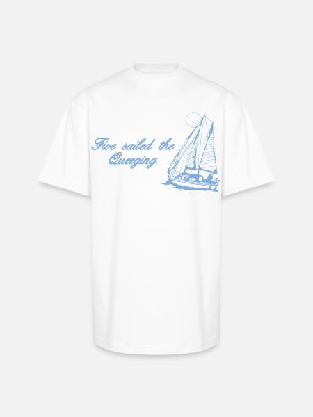 Five Sailed The Queeging - Unisex Oversized Heavyweight T-Shirt - white