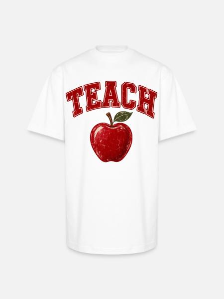 Teacher Apple - Unisex Oversized Heavyweight T-Shirt - white