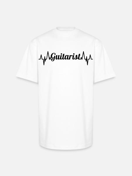 Guitarist ECG Heartline - Unisex Oversized Heavyweight T-Shirt - white