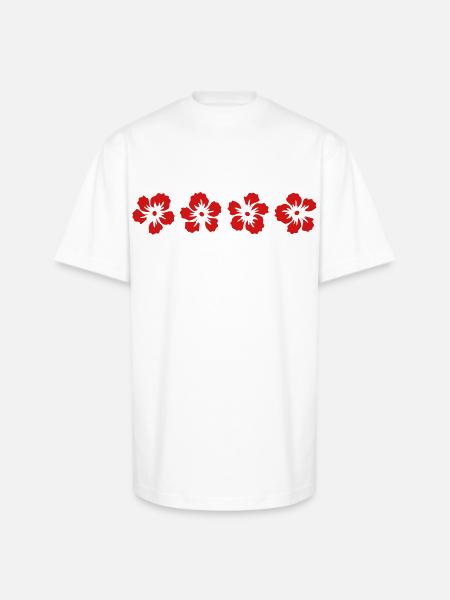 hawaii hibiscus flower - Unisex Oversized Heavyweight T-Shirt - white