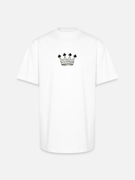 Queen of Spades Crown Emblem - Unisex Oversized Heavyweight T-Shirt - white