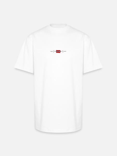 Amsterdam Flag Heartbeat - Unisex Oversized Heavyweight T-Shirt - white