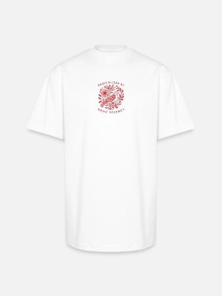 Radicalized-by-basic-decency - Unisex Oversized Heavyweight T-Shirt - white