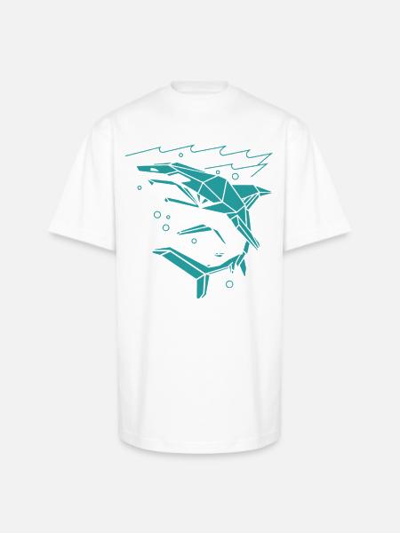 Polygon Shark - Unisex Oversized Heavyweight T-Shirt - white