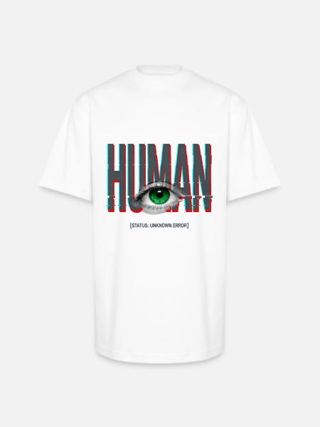 Human Glitch Eye - Unisex Oversized Heavyweight T-Shirt - white