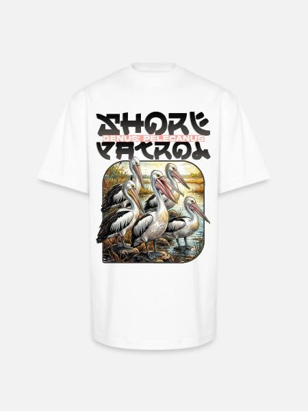 Pelecanus Shore Birds - Unisex Oversized Heavyweight T-Shirt - white