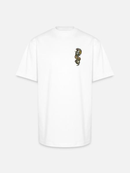 Serpentine Engine Glyph - Unisex Oversized Heavyweight T-Shirt - white