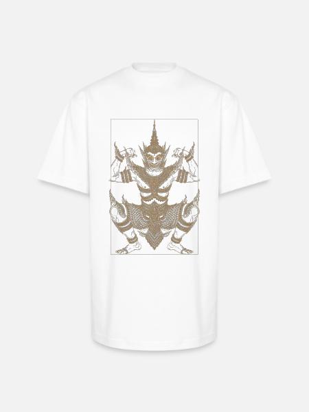 Golden Deva Guardian Mandala - Unisex Oversized Heavyweight T-Shirt - white
