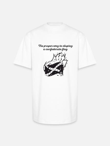 Burn the Confederate Flag - Unisex Oversized Heavyweight T-Shirt - white