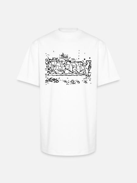 Graffiti street digital silhouette - Unisex Oversized Heavyweight T-Shirt - white