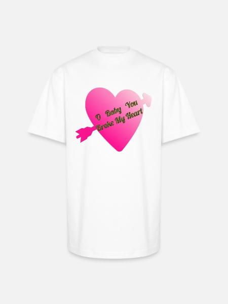 Broken Heart - Unisex Oversized Heavyweight T-Shirt - white