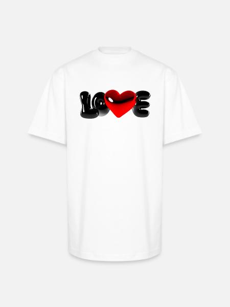 Love Bubble - Unisex Oversized Heavyweight T-Shirt - white