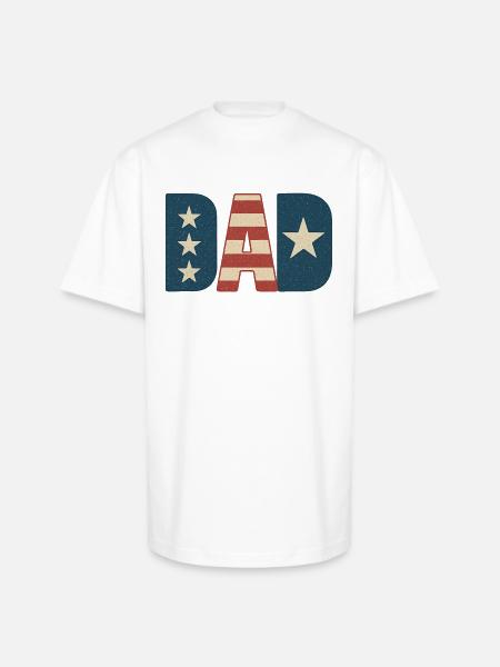 DAD 4th of July - Unisex Oversized Heavyweight T-Shirt - white