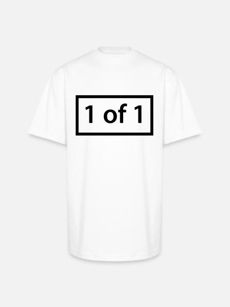 =1of1=(1) - Unisex Oversized Heavyweight T-Shirt - white