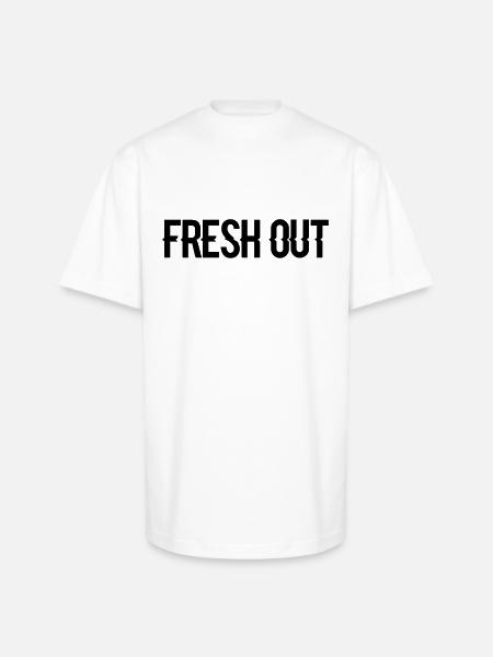 fresh out - Unisex Oversized Heavyweight T-Shirt - white