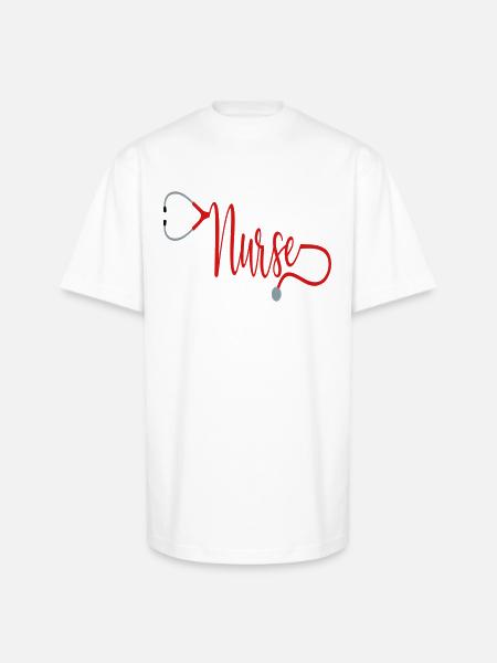 Nurse Stethoscope - Unisex Oversized Heavyweight T-Shirt - white