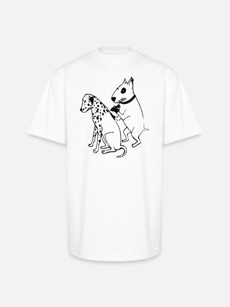DALMATIAN DOG, TATTOO - Unisex Oversized Heavyweight T-Shirt - white