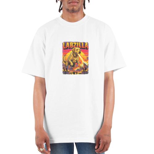 Labzilla Giant Yellow Labrador Monster Tee - Unisex Oversized Heavyweight T-Shirt