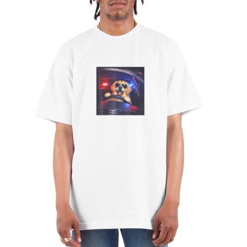Funny Police Golden Retriever Meme Tee - Unisex Oversized Heavyweight T-Shirt