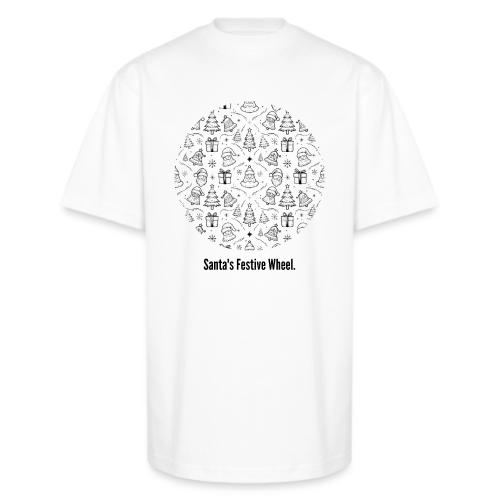 Santa's Festive Wheel T-Shirt - Unisex Oversized Heavyweight T-Shirt